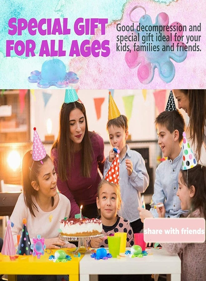 Goodangie00 30 قطعة من ألعاب الأخطبوط المحيطي الصغيرة بألوان قوس قزح، سلسلة مفاتيح لحقيبة الظهر، جوائز للطلاب، هدايا لحفلات الصيف، لعبة فقاعات صغيرة حسية بسيطة (البيضة غير متضمنة) - Image 2